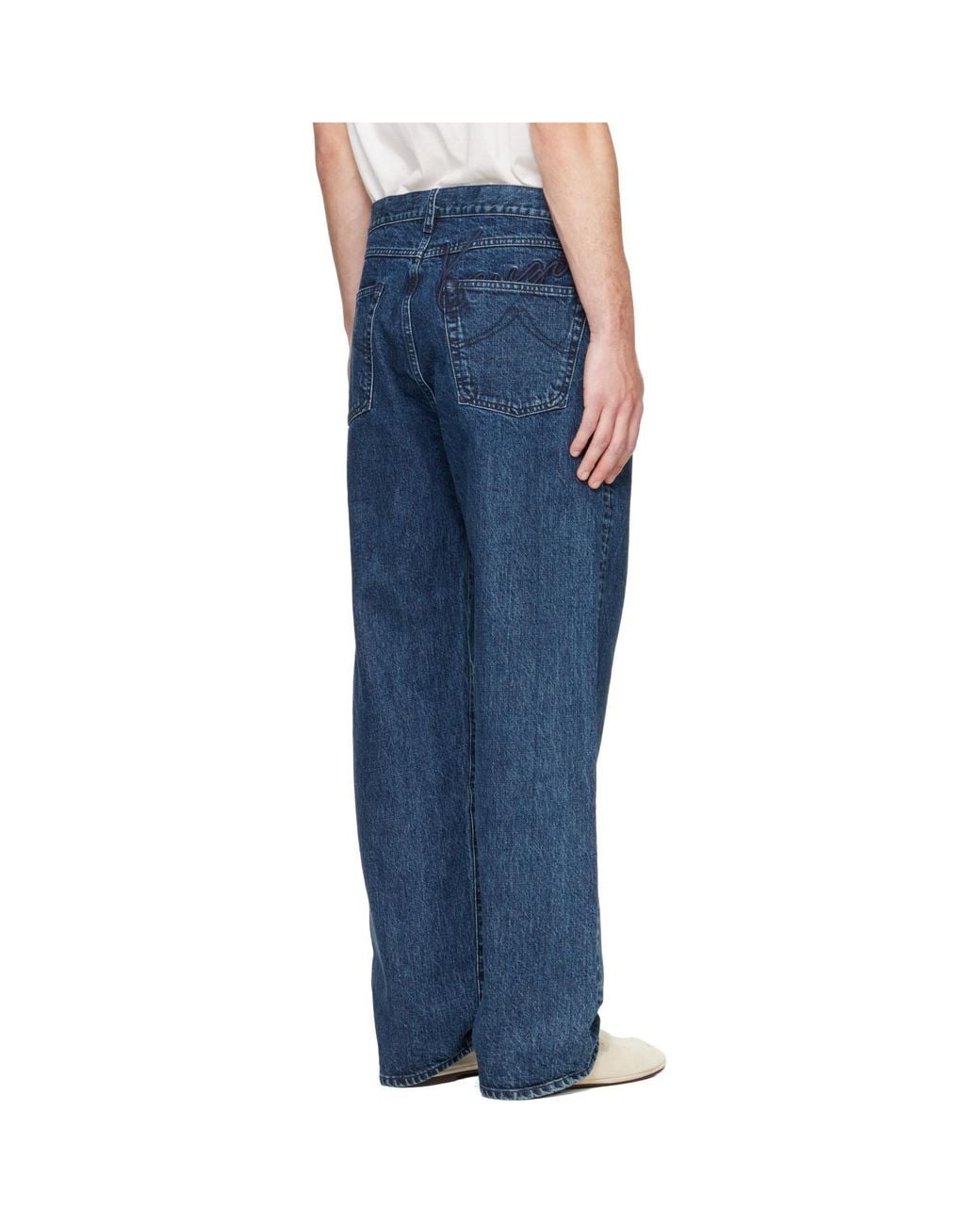 KENZO Blue Paris Signature' Straight Fit Jeans for men