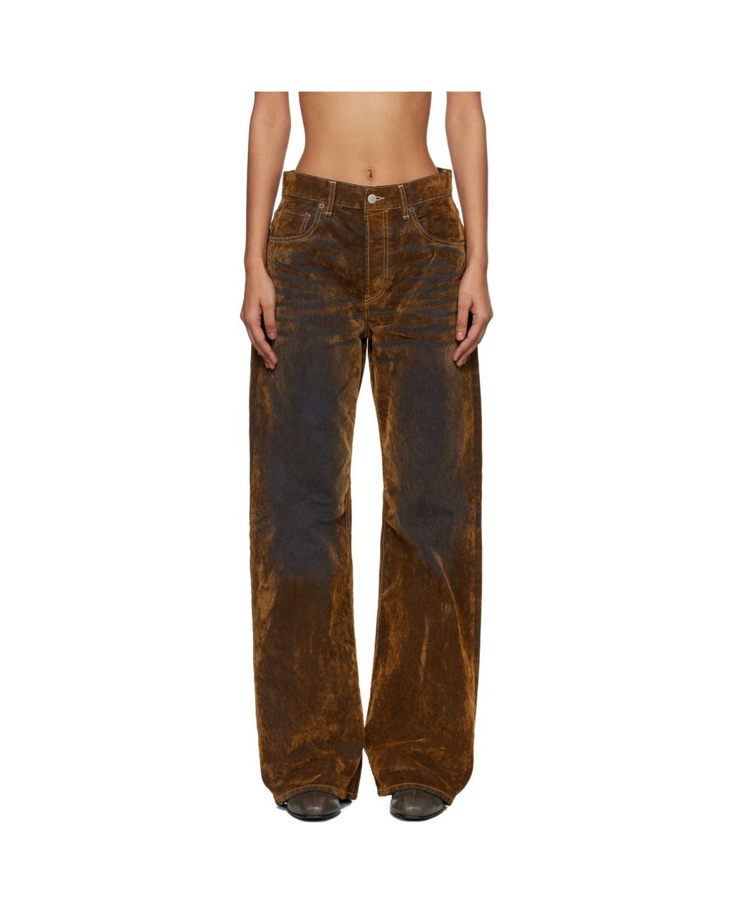Acne Black 2021 Flocked Denim Jeans