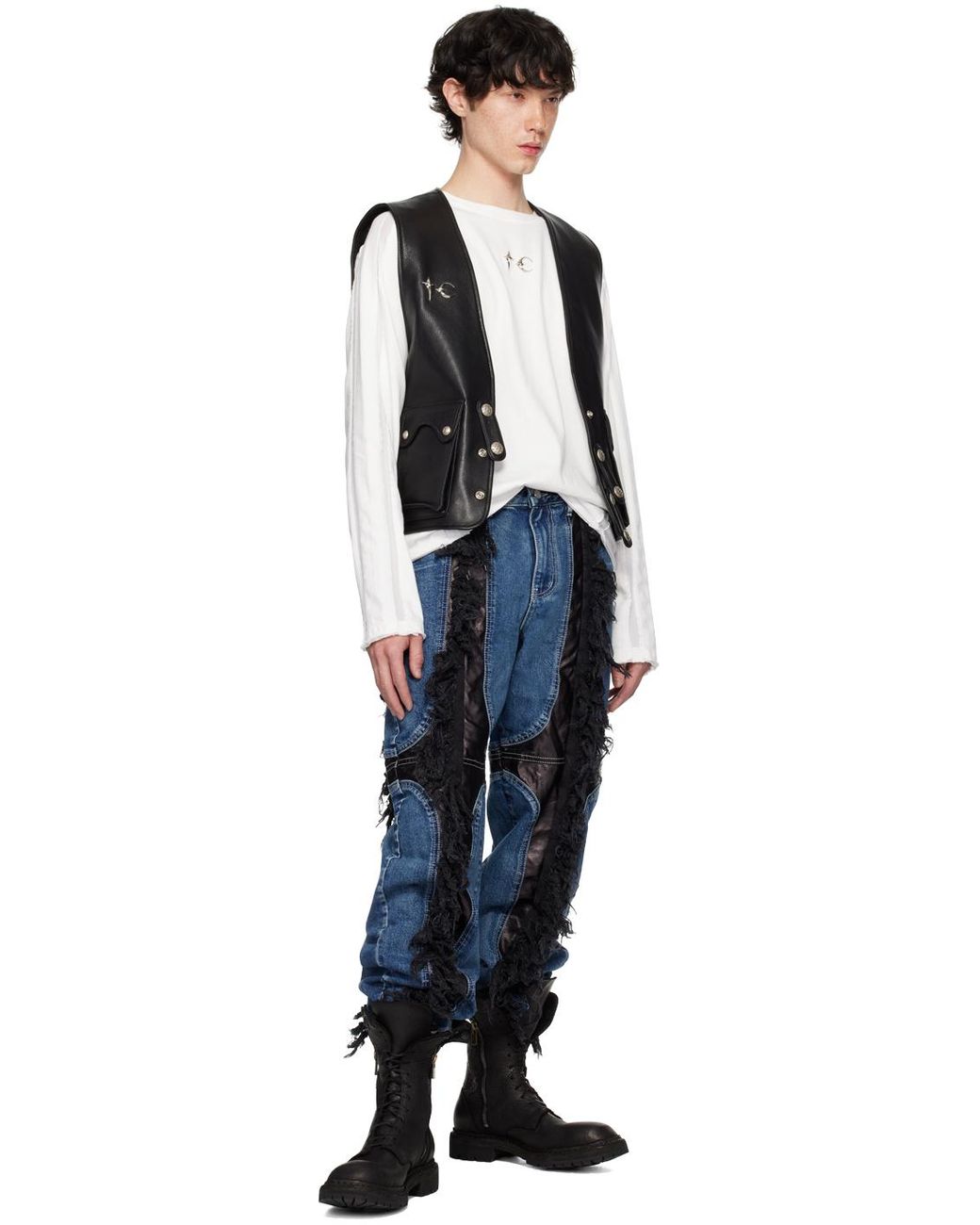 THUG CLUB OFFLINE STORE | GOAT SKIN LEATHER VEST Black