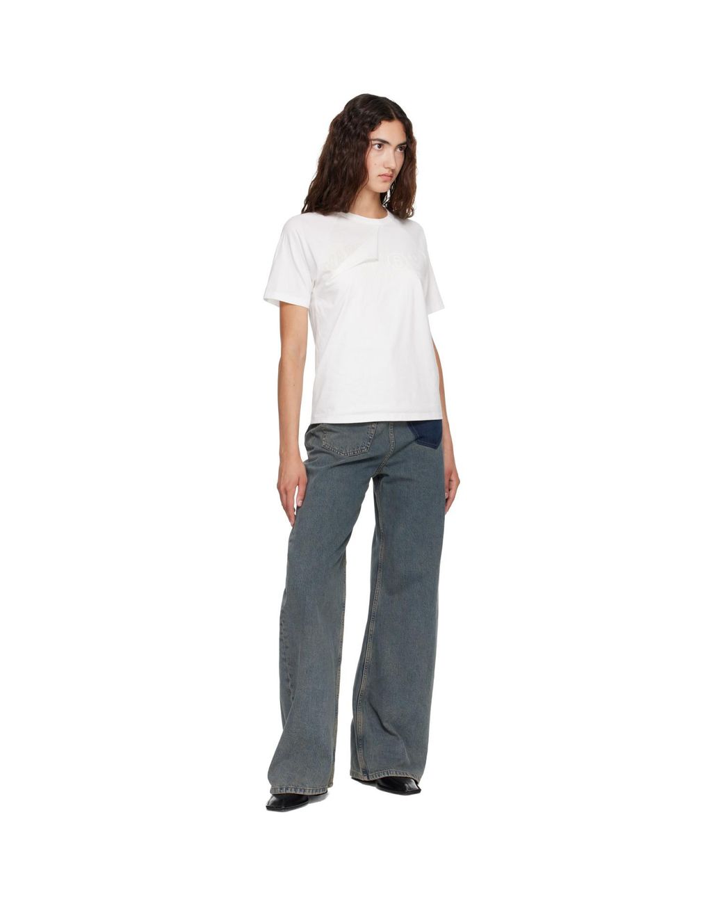 MM6 by Maison Margiela White Folded Logo T-Shirt