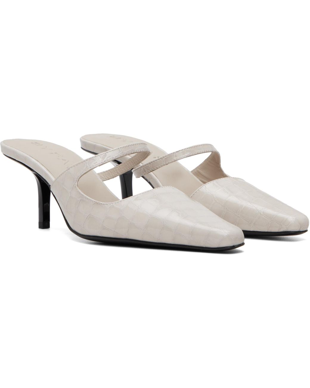 By Far White Serena Closed Toe Heels