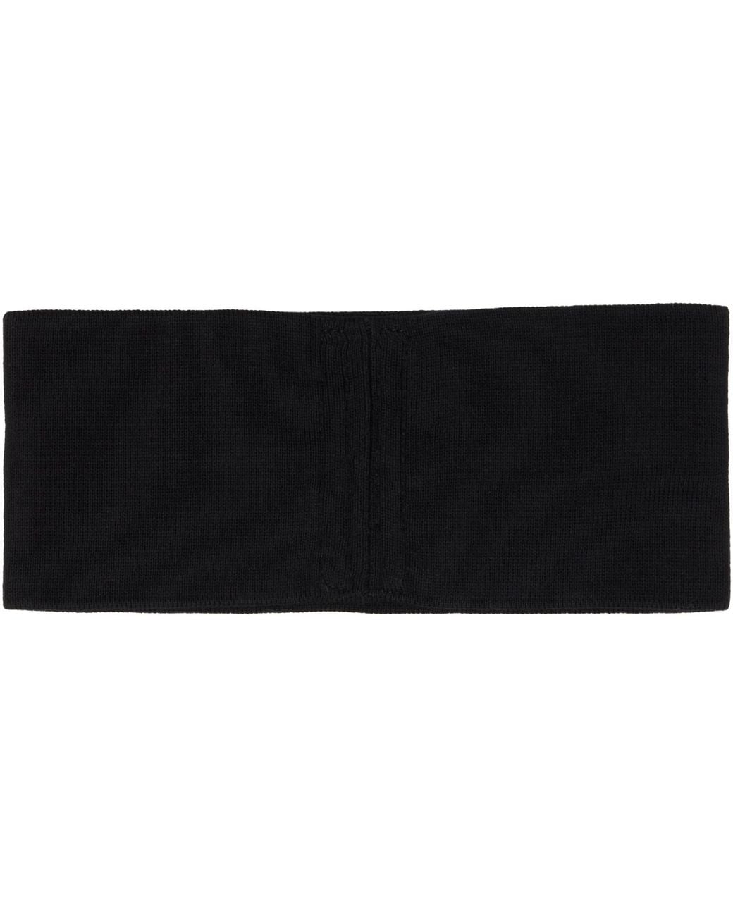 Rick Owens Black Tower Cotton Knit Headband