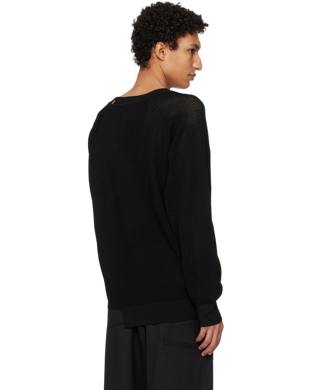 Y-3 Black Logo Knit Sweater for men