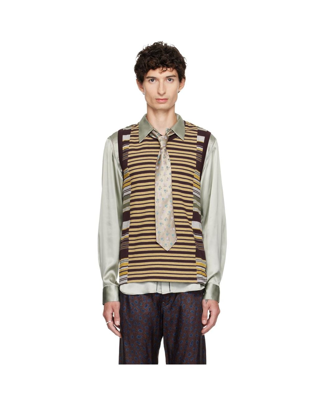 Dries Van Noten Multicolor Striped Cotton Tank Top for men