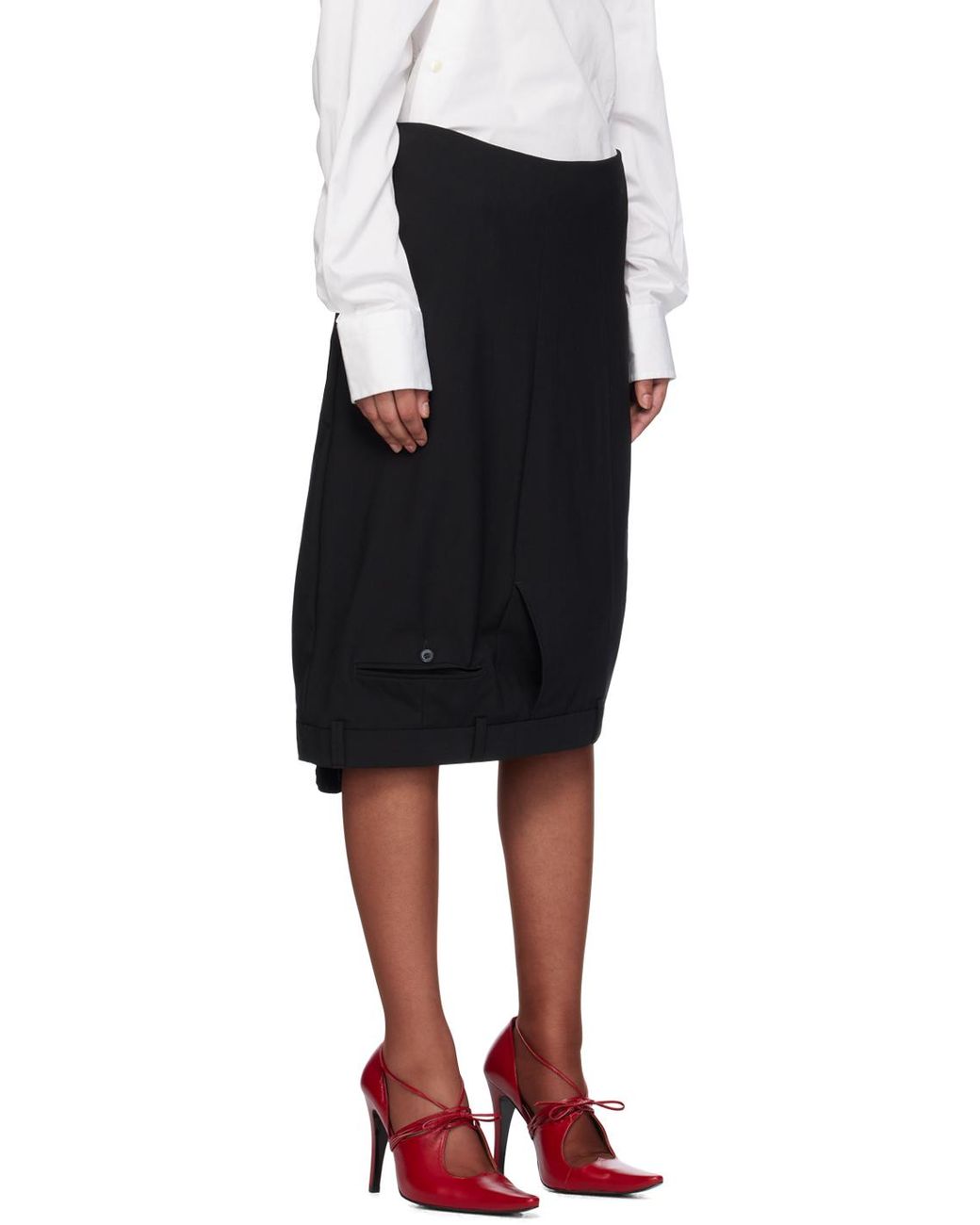 HODAKOVA ブラック Upside Down Trouser ミディアムスカート