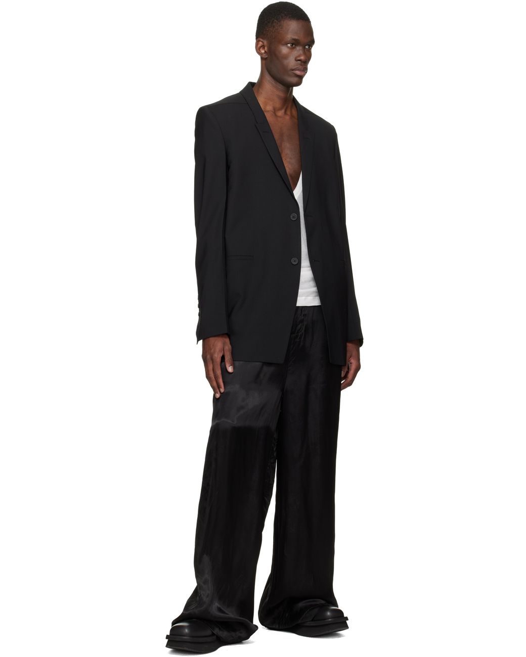 Rick Owens Black Low Factory Pull On Chelsea Boots for men