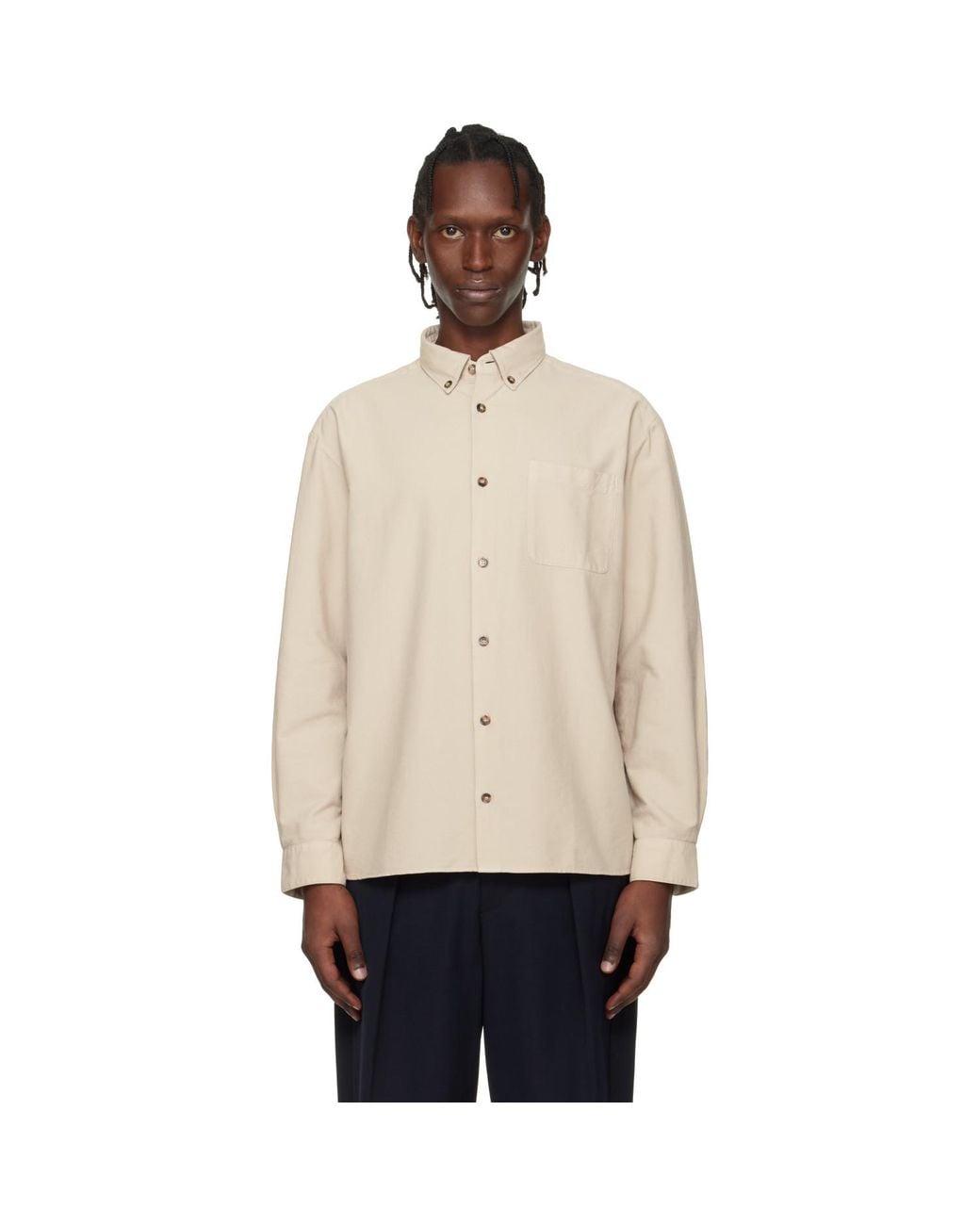 A.P.C. Natural Mateo Logo Shirt for men