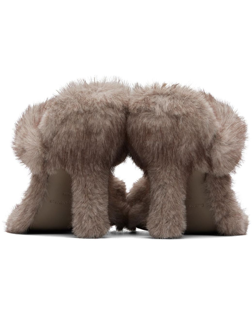 Alexander Wang Gray Paloma 105Mm Faux-Fur Sandals