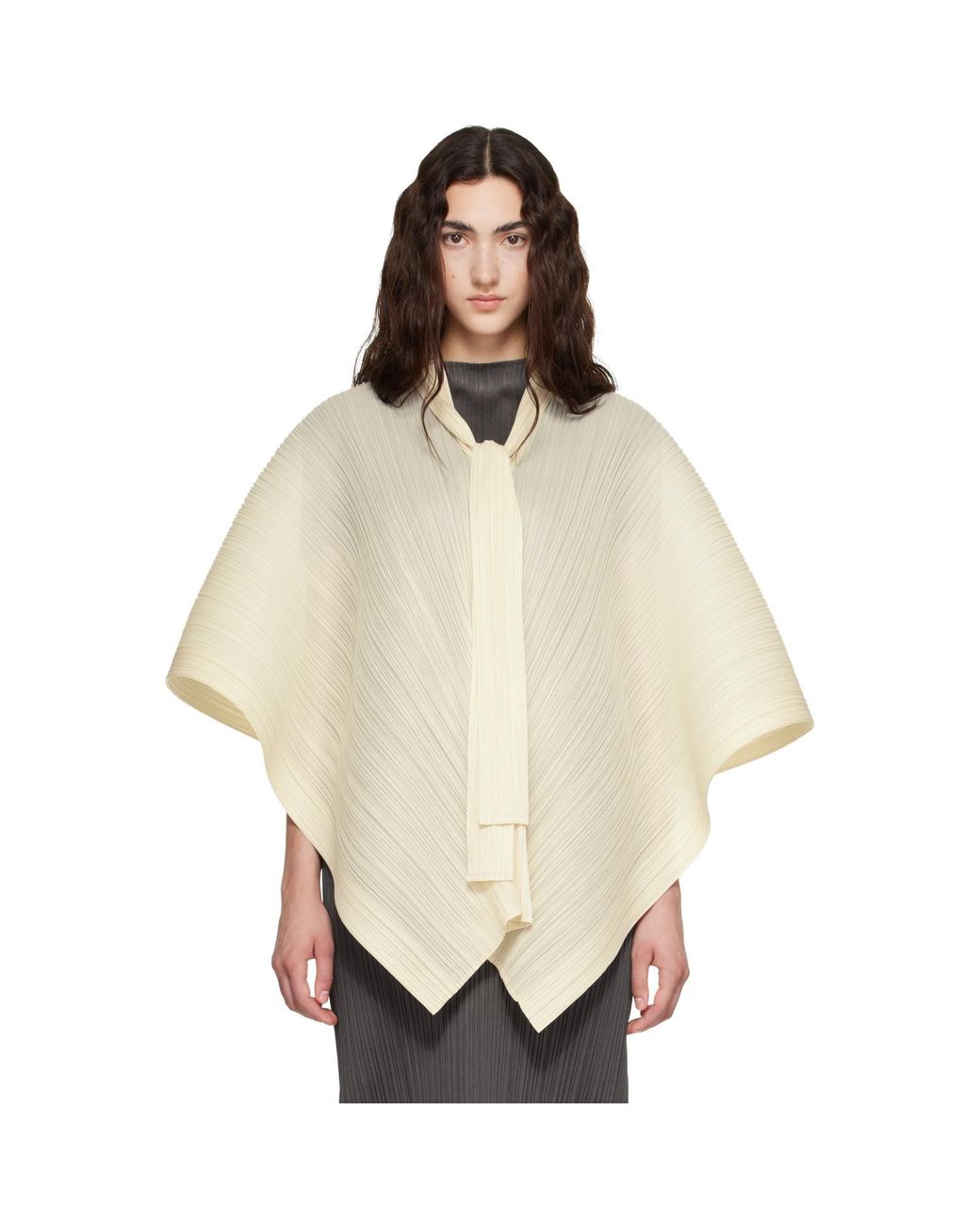 Pleats Please Issey Miyake Natural Lucid Pleats Top