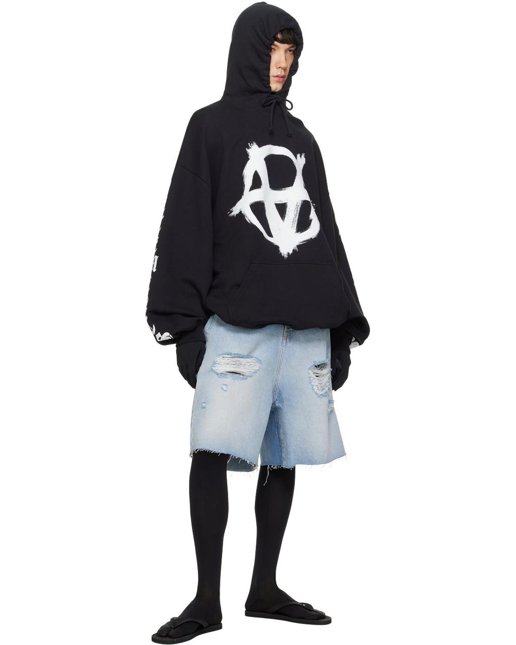 VETEMENTS Double Anarchy Hoodie | Black | FARFETCH