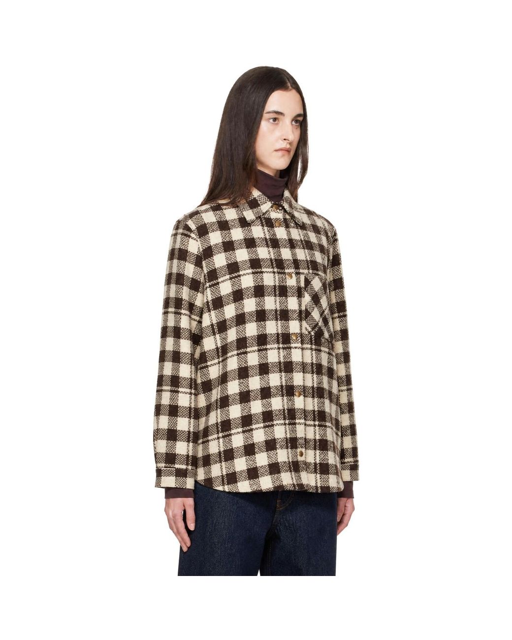 Moncler Black Check Wool Shirt