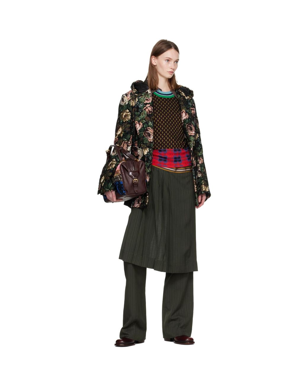 Dries Van Noten Blue Color Medium Embroide East West Zip Bag
