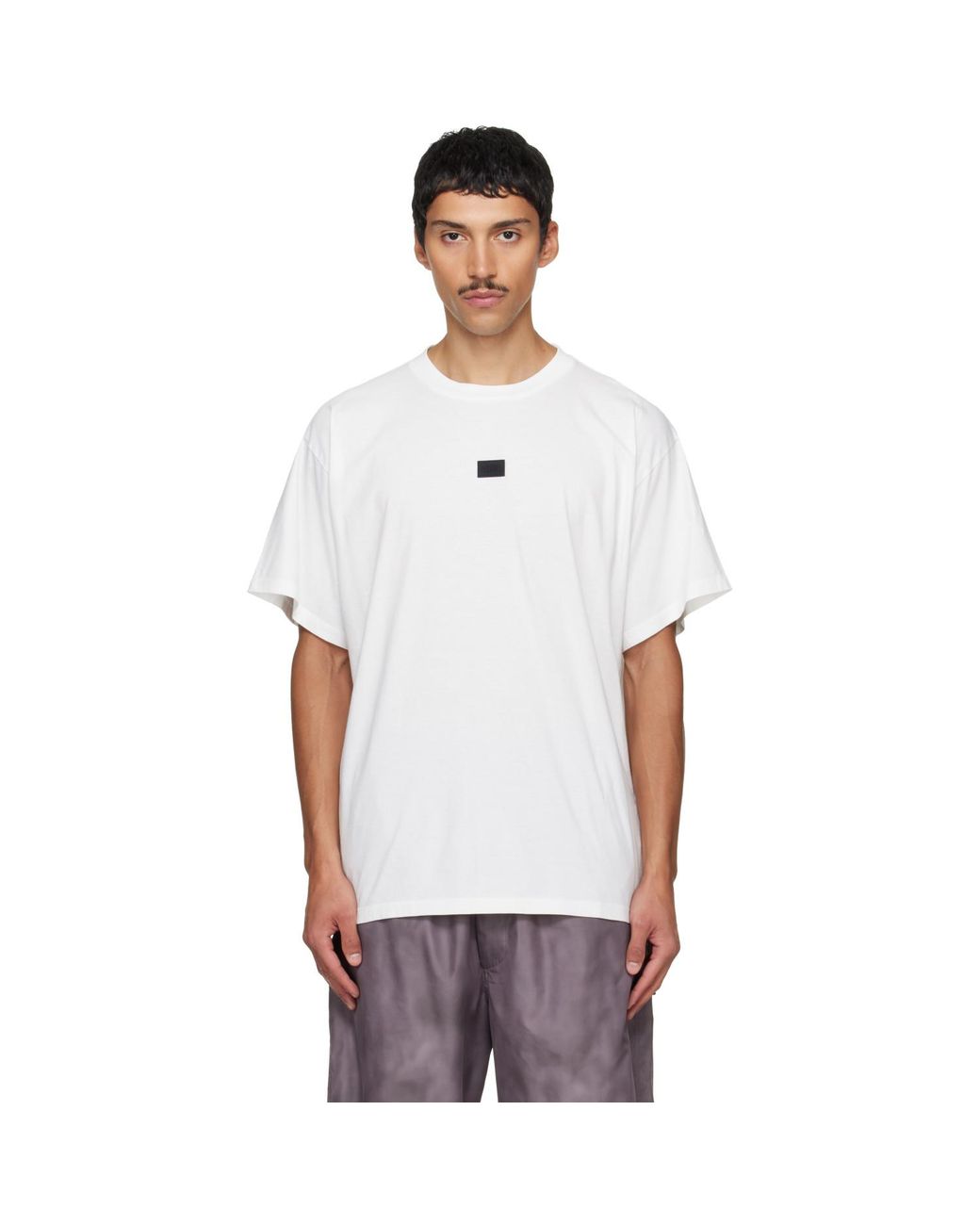 MM6 by Maison Margiela White Logo Patch T-Shirt for men
