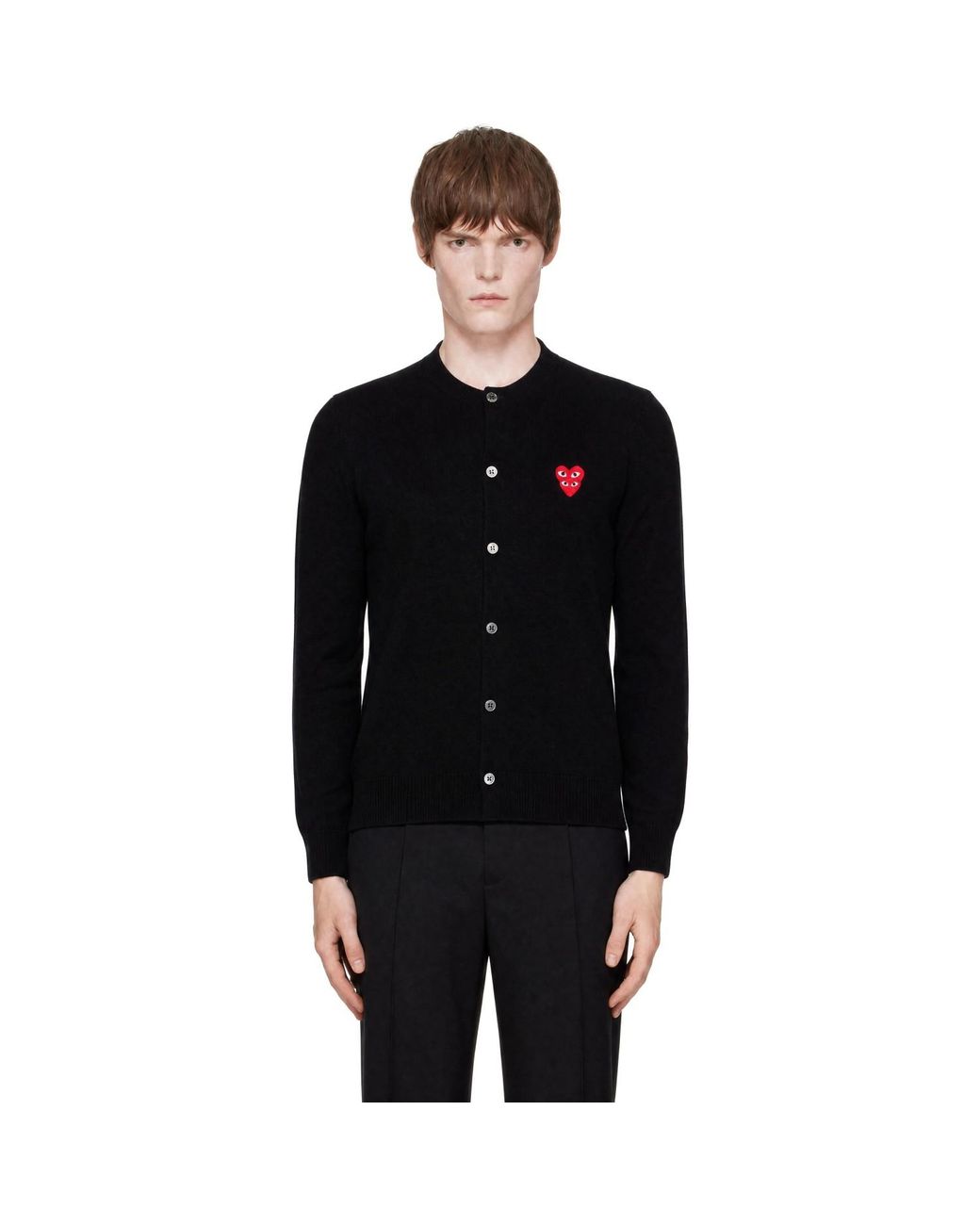 COMME DES GARÇONS PLAY Black Double Heart Cardigan for men