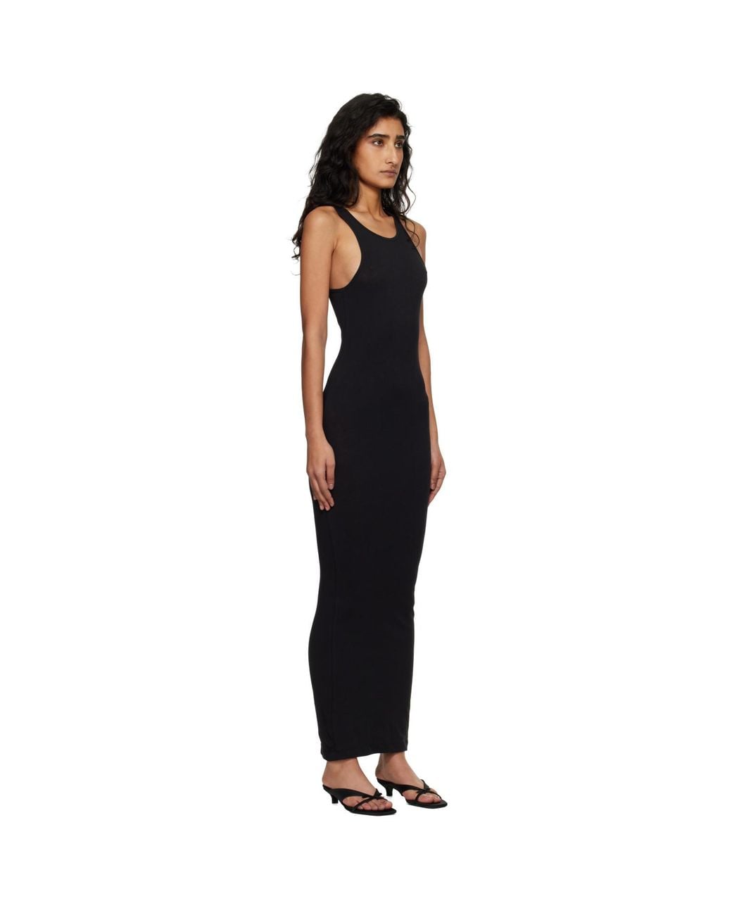 Entire studios Black Muscle Tank Midi Dress