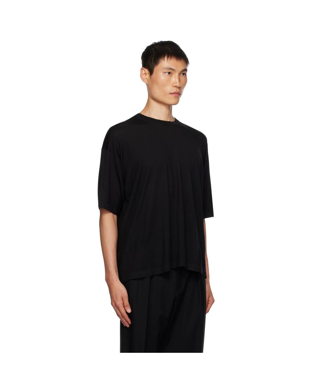 The Row Black Dlomu Wool-Jersey T-Shirt for men