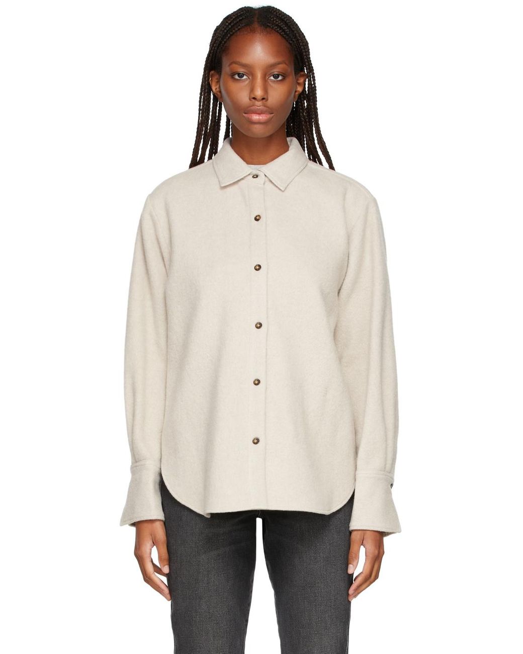 FRAME Wool Oversized Shirt Jacket | Lyst