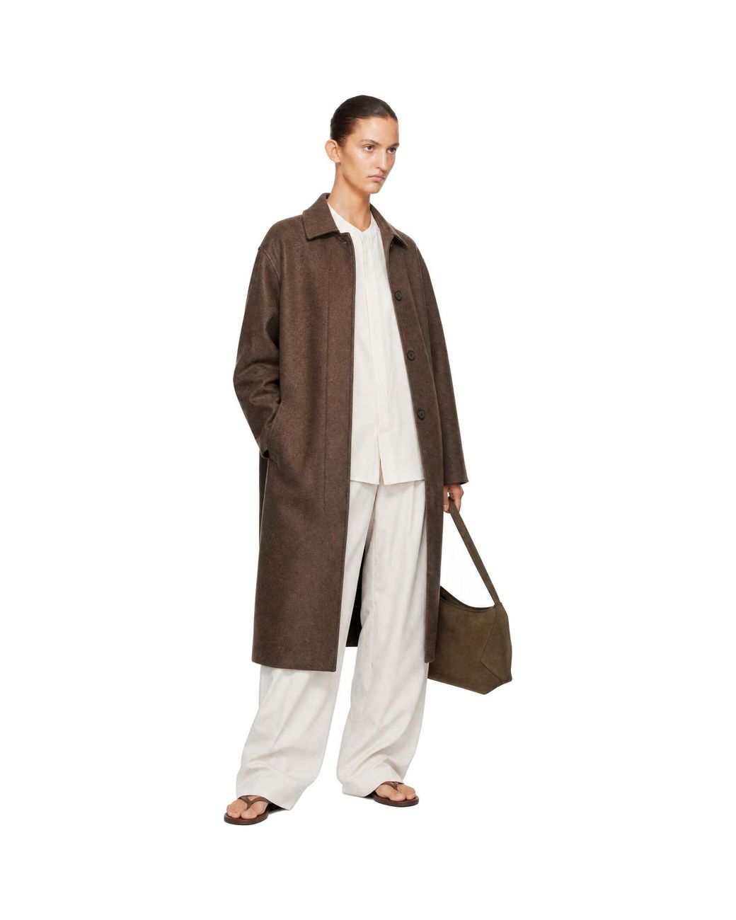 Studio Nicholson Brown Ria Wool Melton Coat