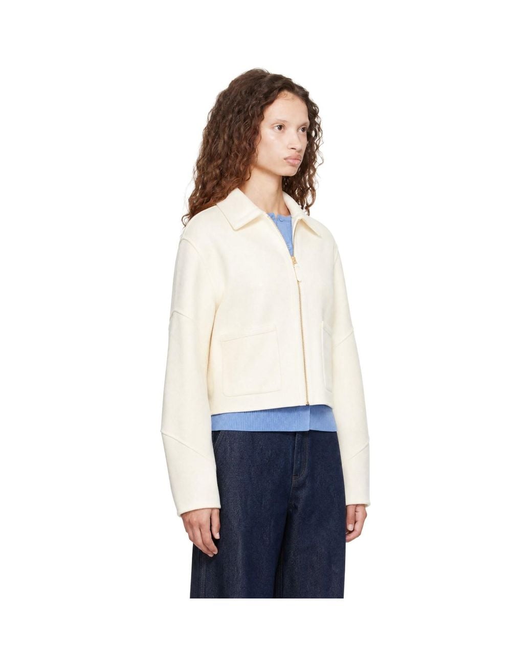 Mackage White Off- Solana Double-Face Wool Balloon Sleeved Short Jacket