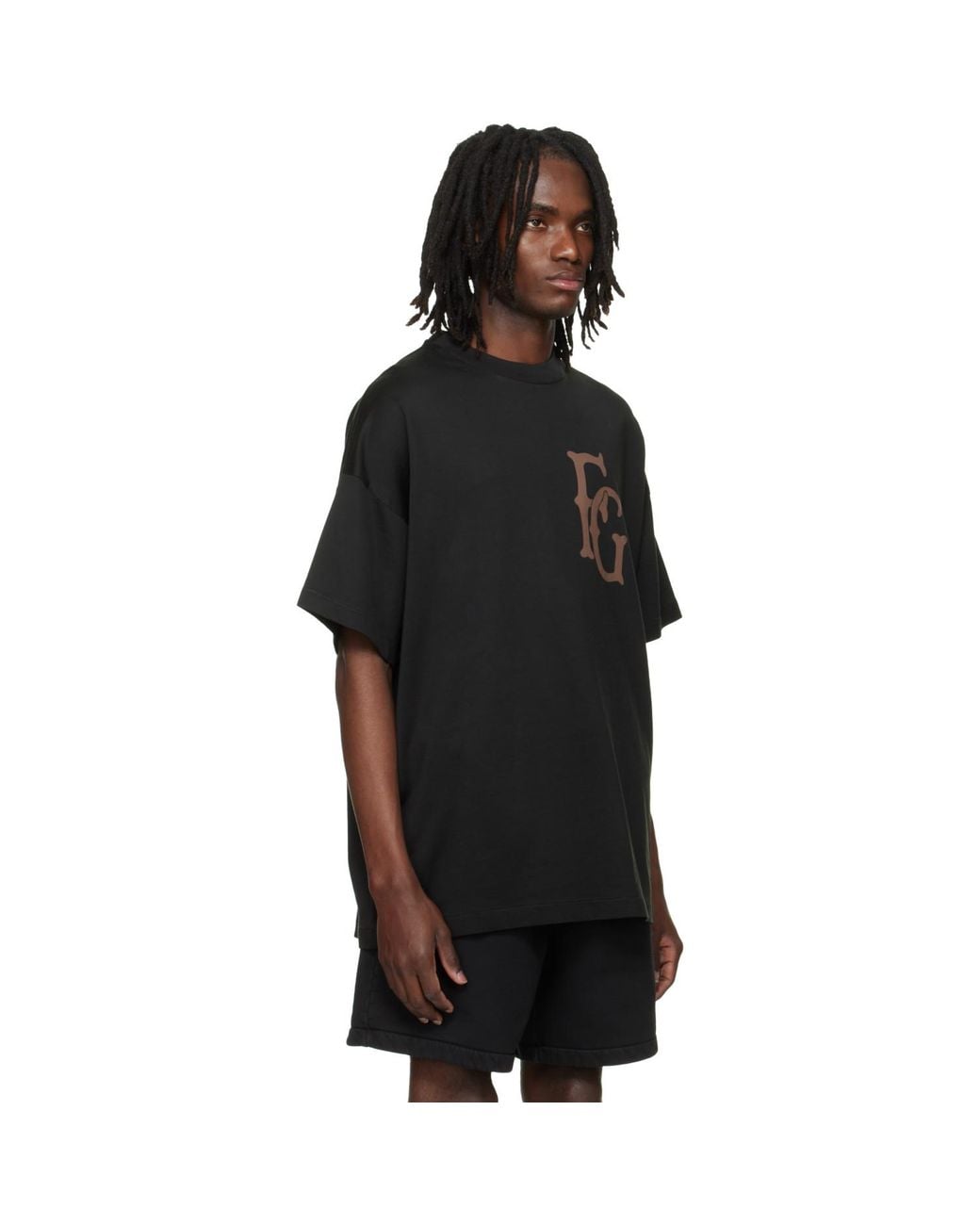 Fear Of God Black Cotton Rayon '43' T-Shirt for men