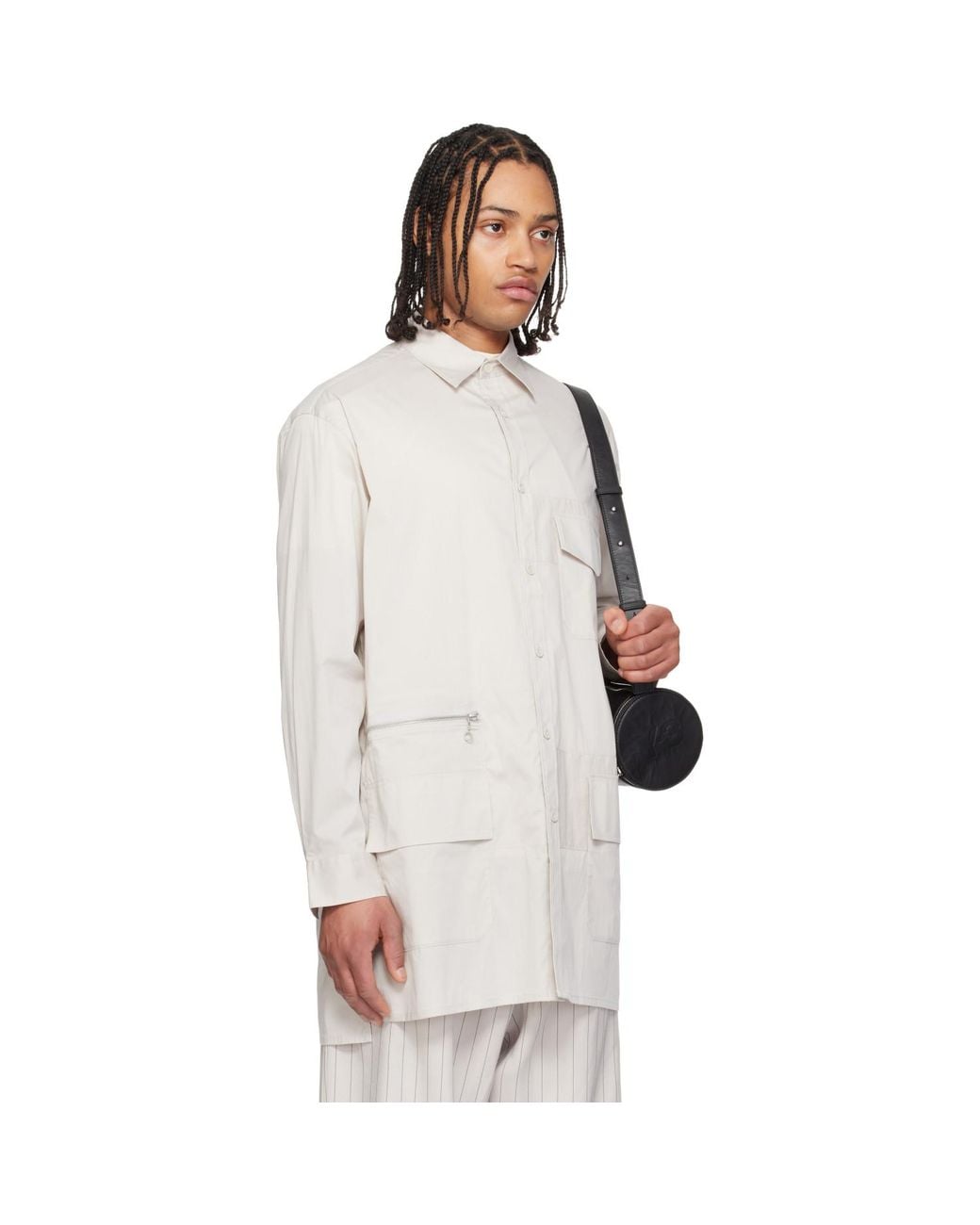 Y-3 White Taupe Ls Shirt for men
