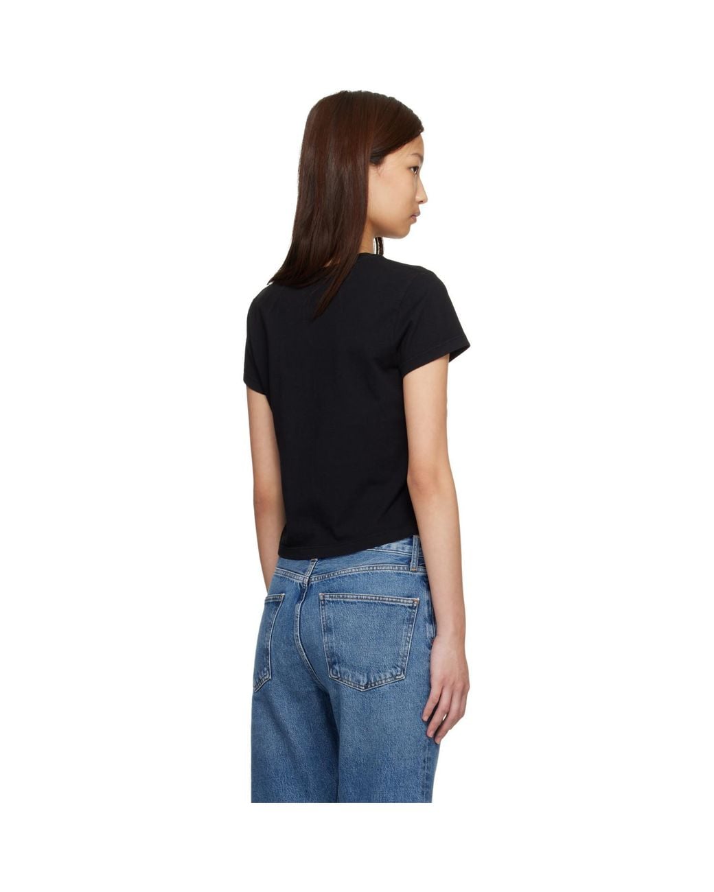 Agolde Black Adine Shrunken T-Shirt