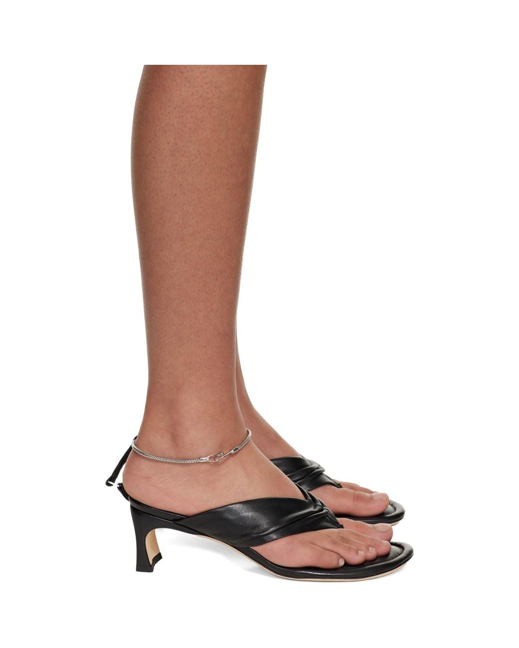 By Far Brown Dasha Nappa Leather Heeled Sandals