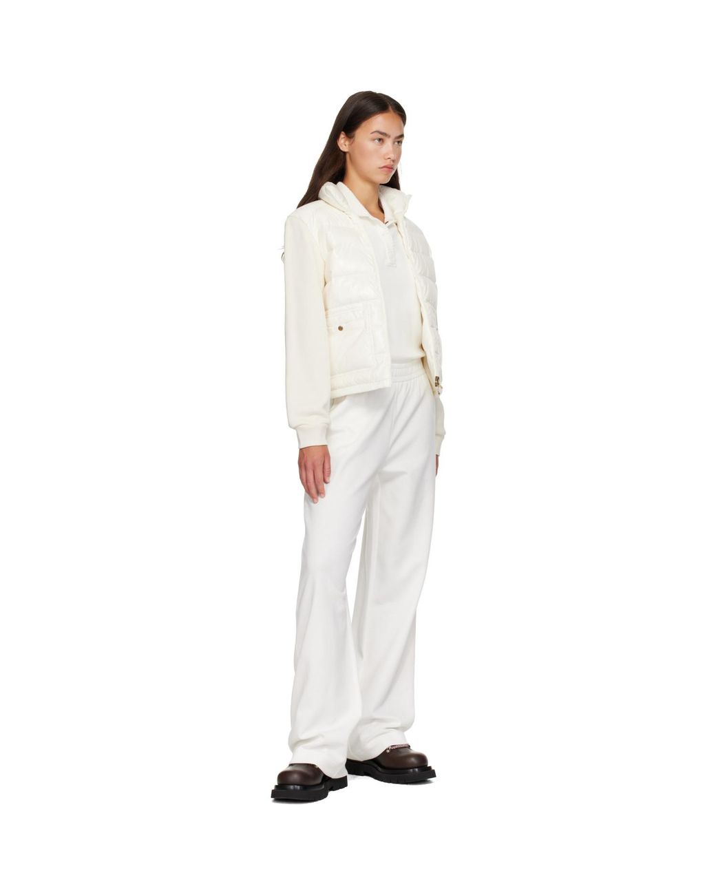 Moncler White Logo Cotton Blend Sweatpants
