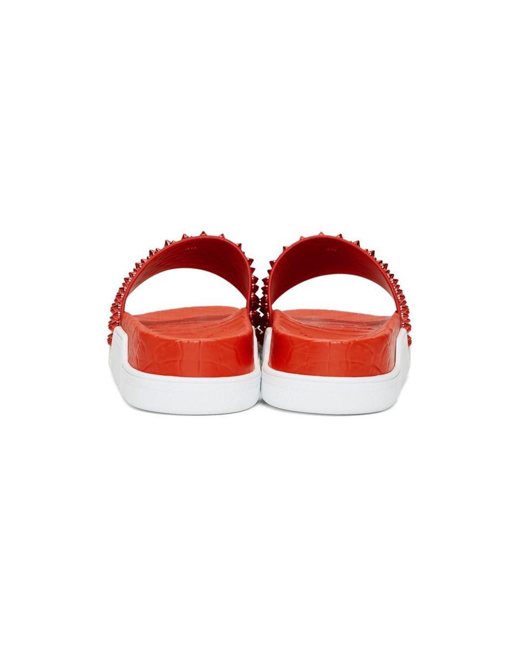 Christian Louboutin Red Pool Fun Slides for Men | Lyst