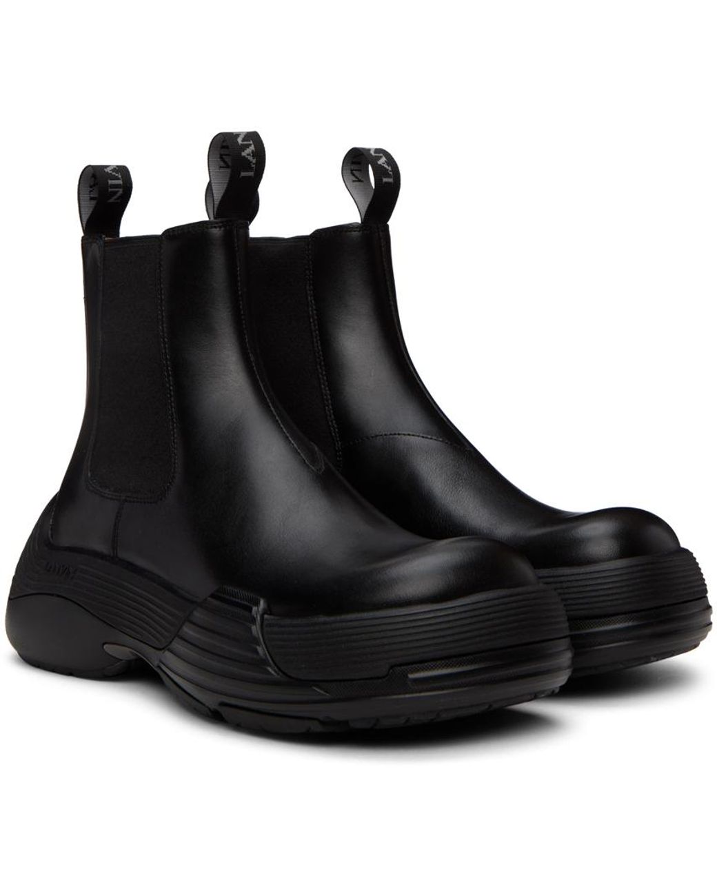 LANVIN Flash-X Bold Pull On Chelsea Boots, Black Size 44 New in Box + DustBag Lanvin Flash X Bold Leather Lace Up Boots Lanvin main image 4
