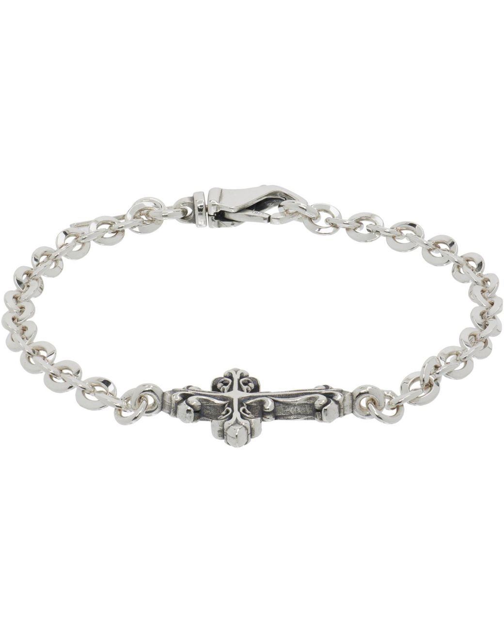 Emanuele Bicocchi Metallic Avelli Cross Bracelet for men