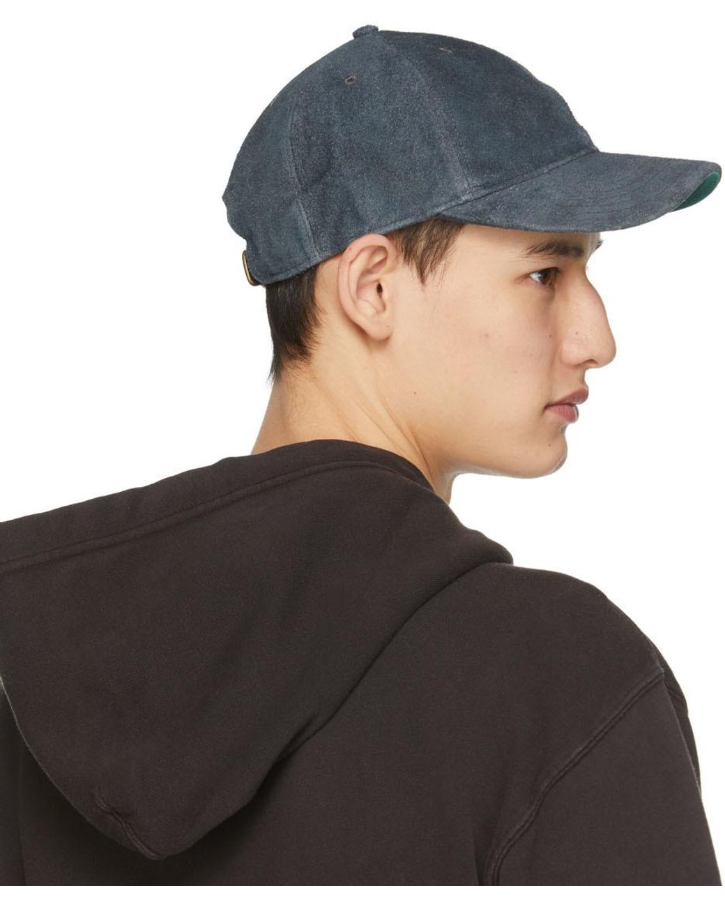 RRL Indigo Suede Rough Out Baseball Cap 