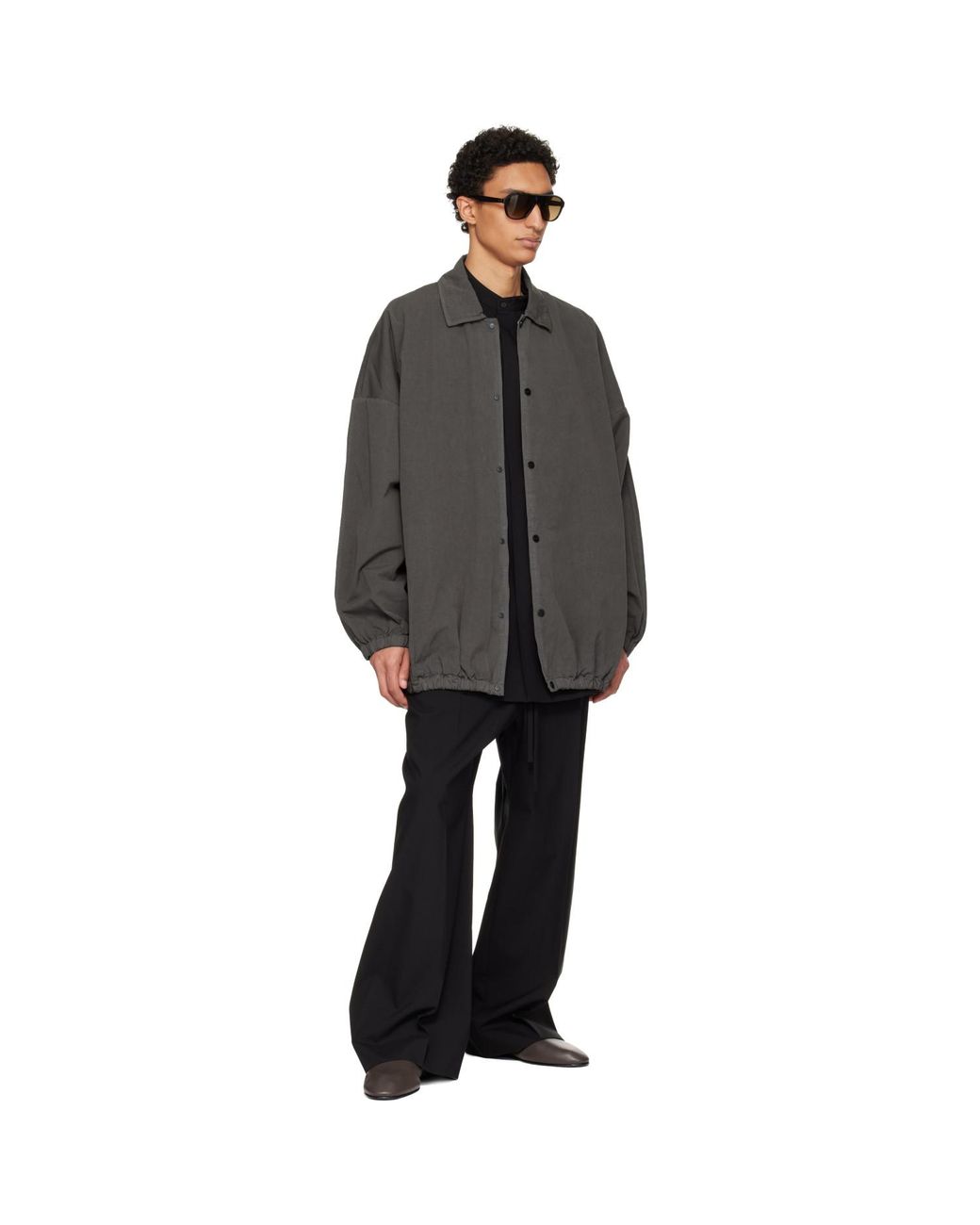 Fear Of God Gray Garment Dyed Cotton Windbreaker Jacket for men