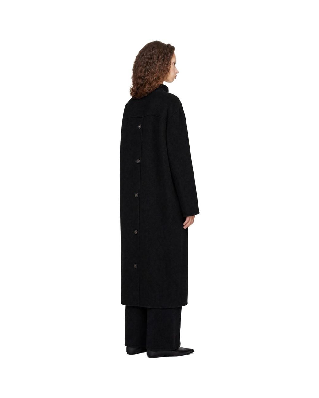 Lisa Yang Black Doublé Button Coat