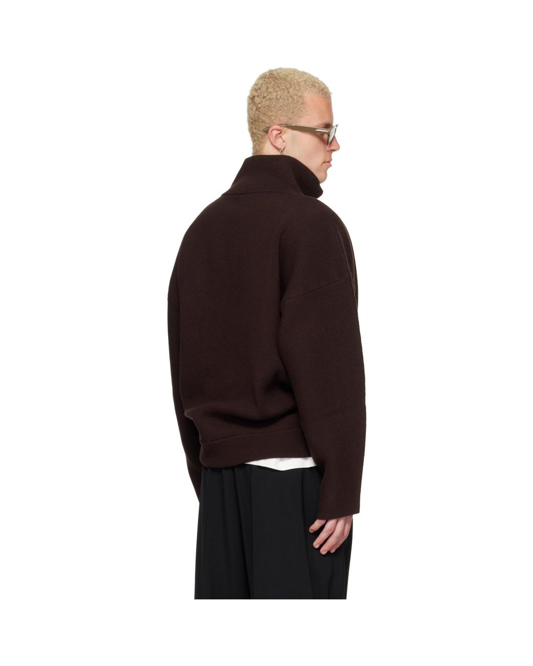 Bottega Veneta Black Chunky Compact Knit Wool Sweater for men