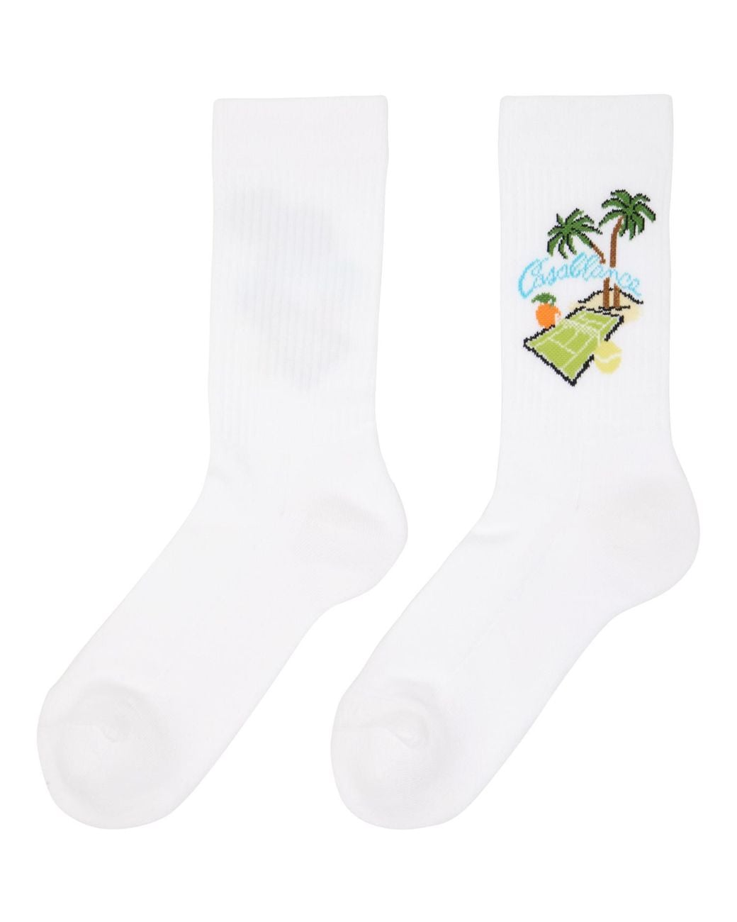 Casablanca White Astral Plane Socks for men