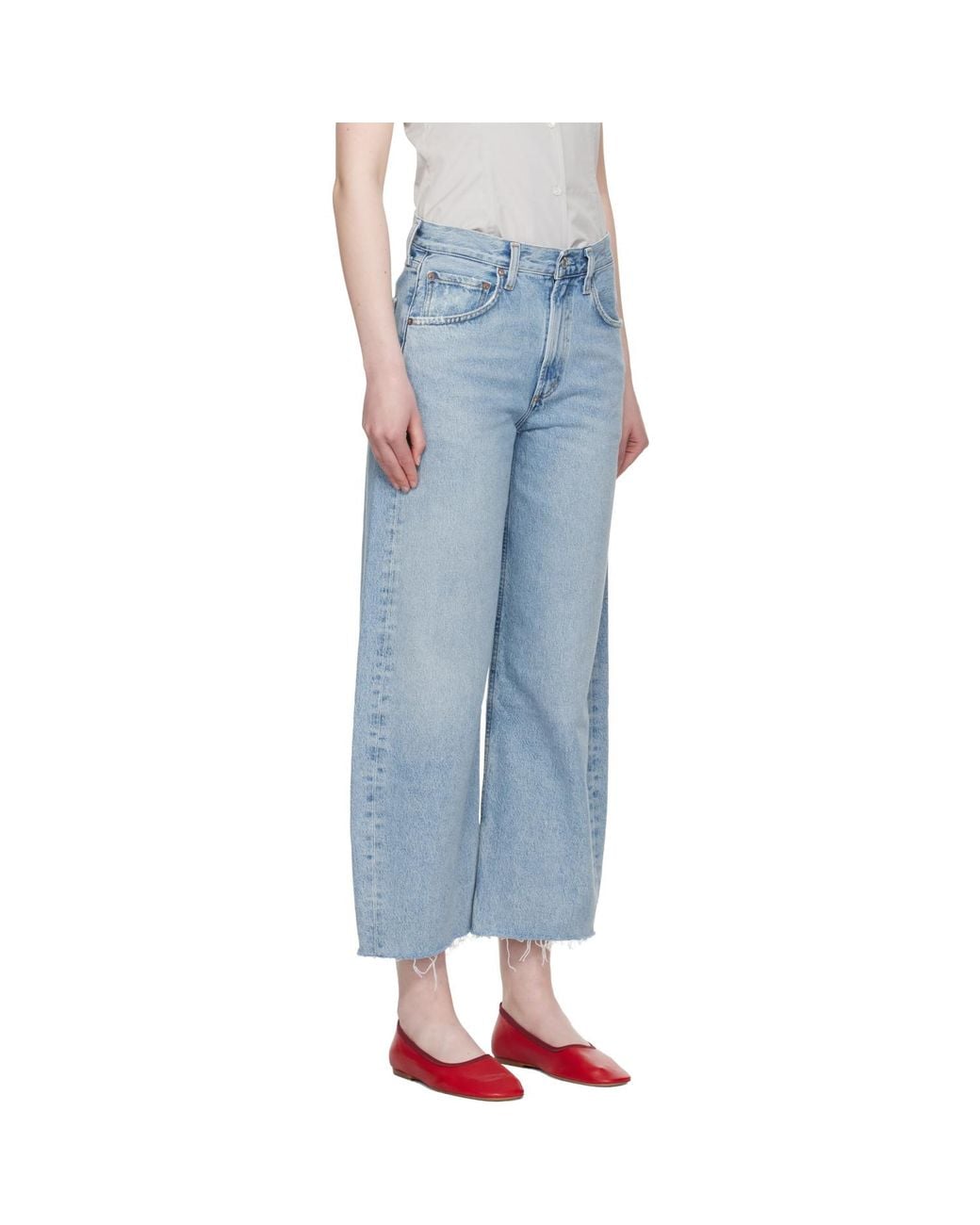 Agolde Black Low Curve Fray Jeans