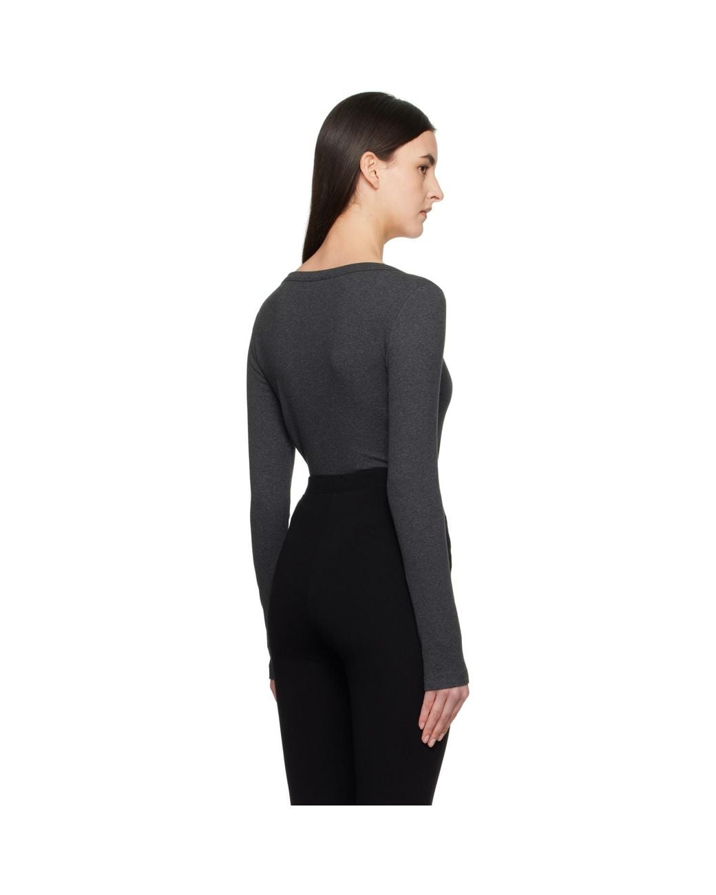 Totême Black Classic Rib T-Shirt