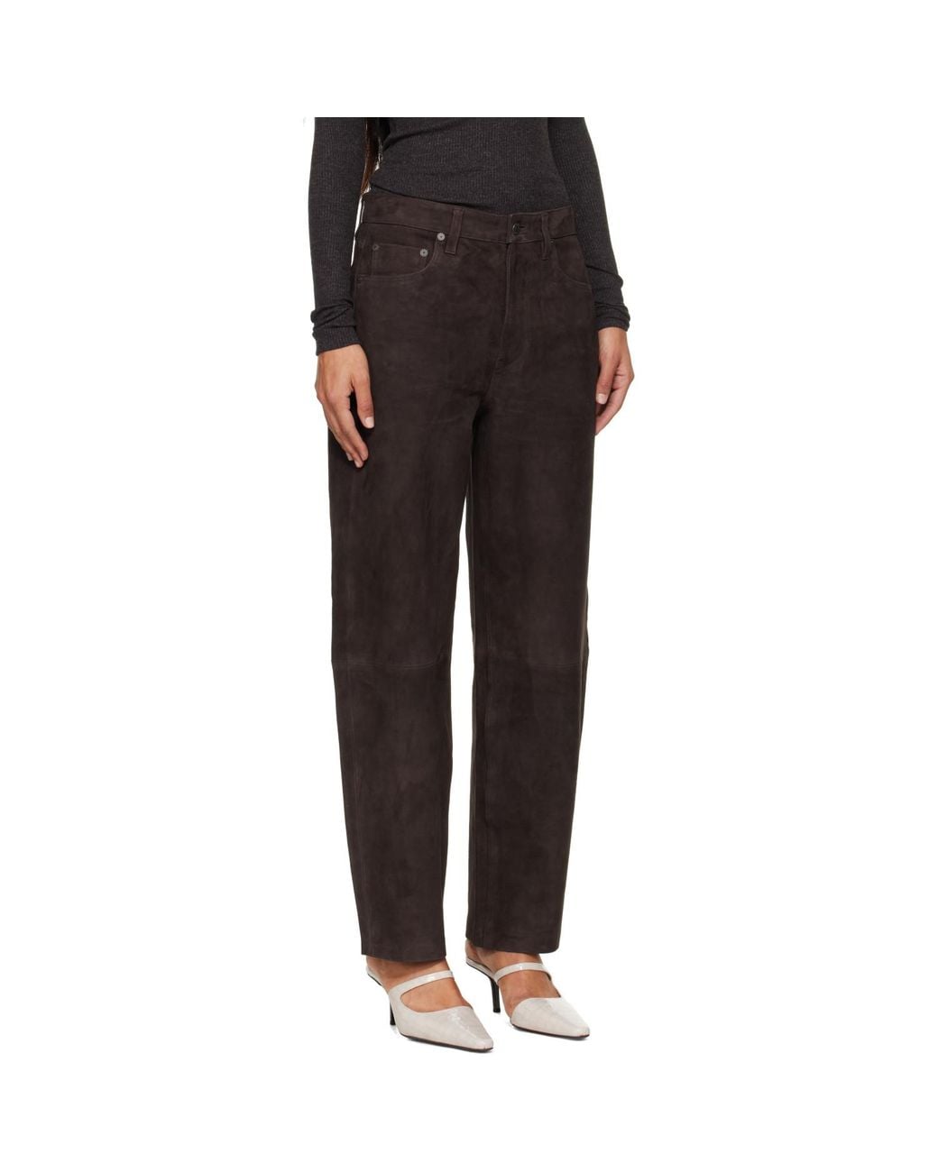 Citizens of Humanity Black Miro Relaxed Suede Pants