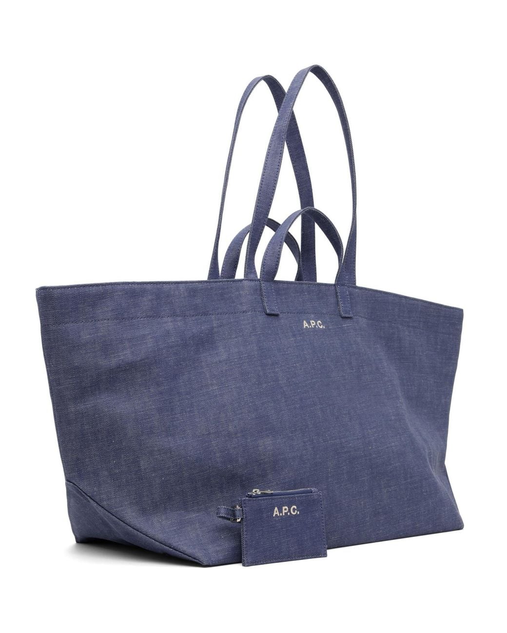A.P.C. Blue 'Le Drummer' Toile Tote