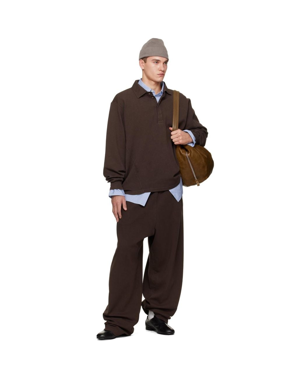 Hed Mayner Black Embroidered Sweatpants for men