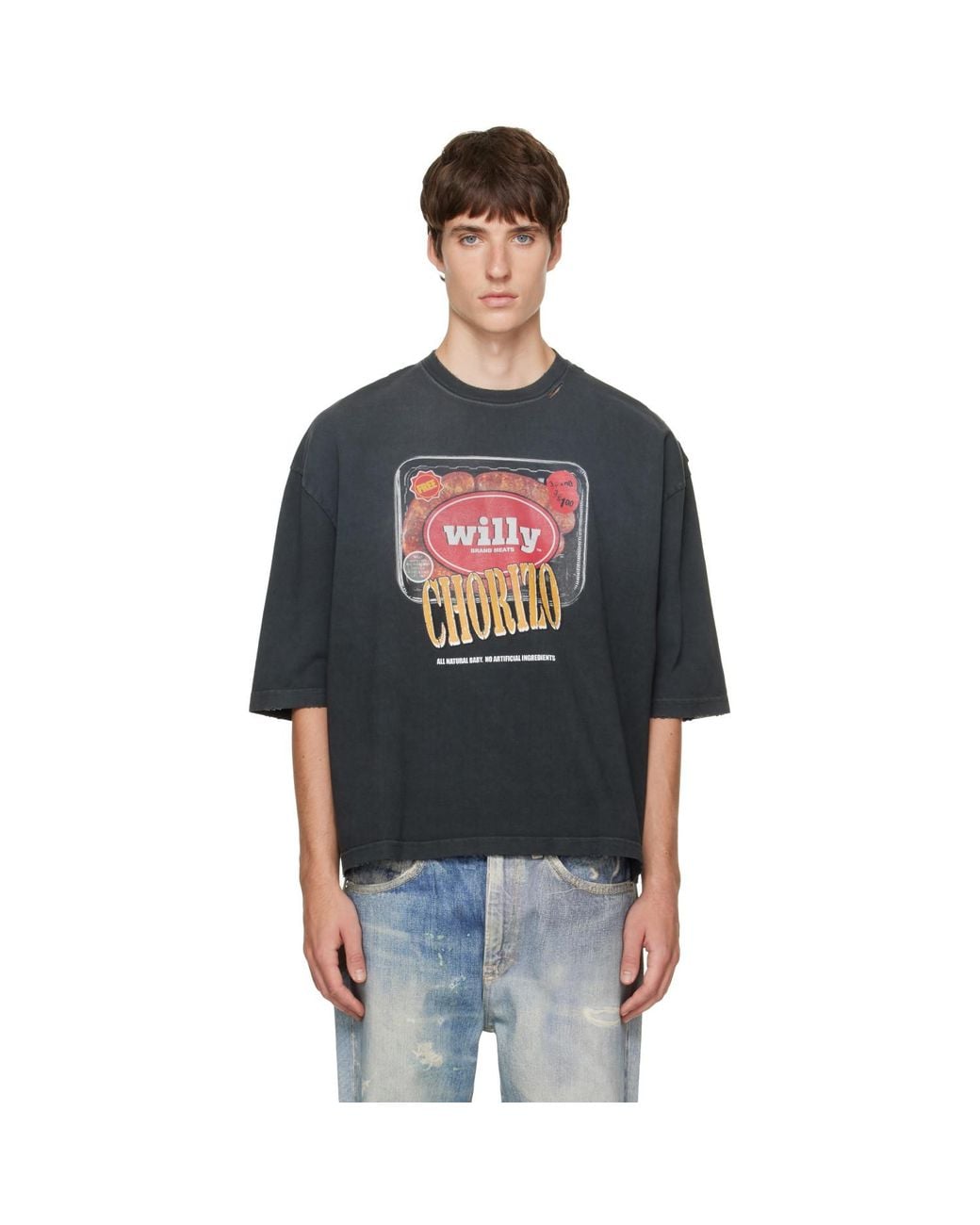 Willy Chavarria Black 'Especial Chorizo' Buffalo T-Shirt for men