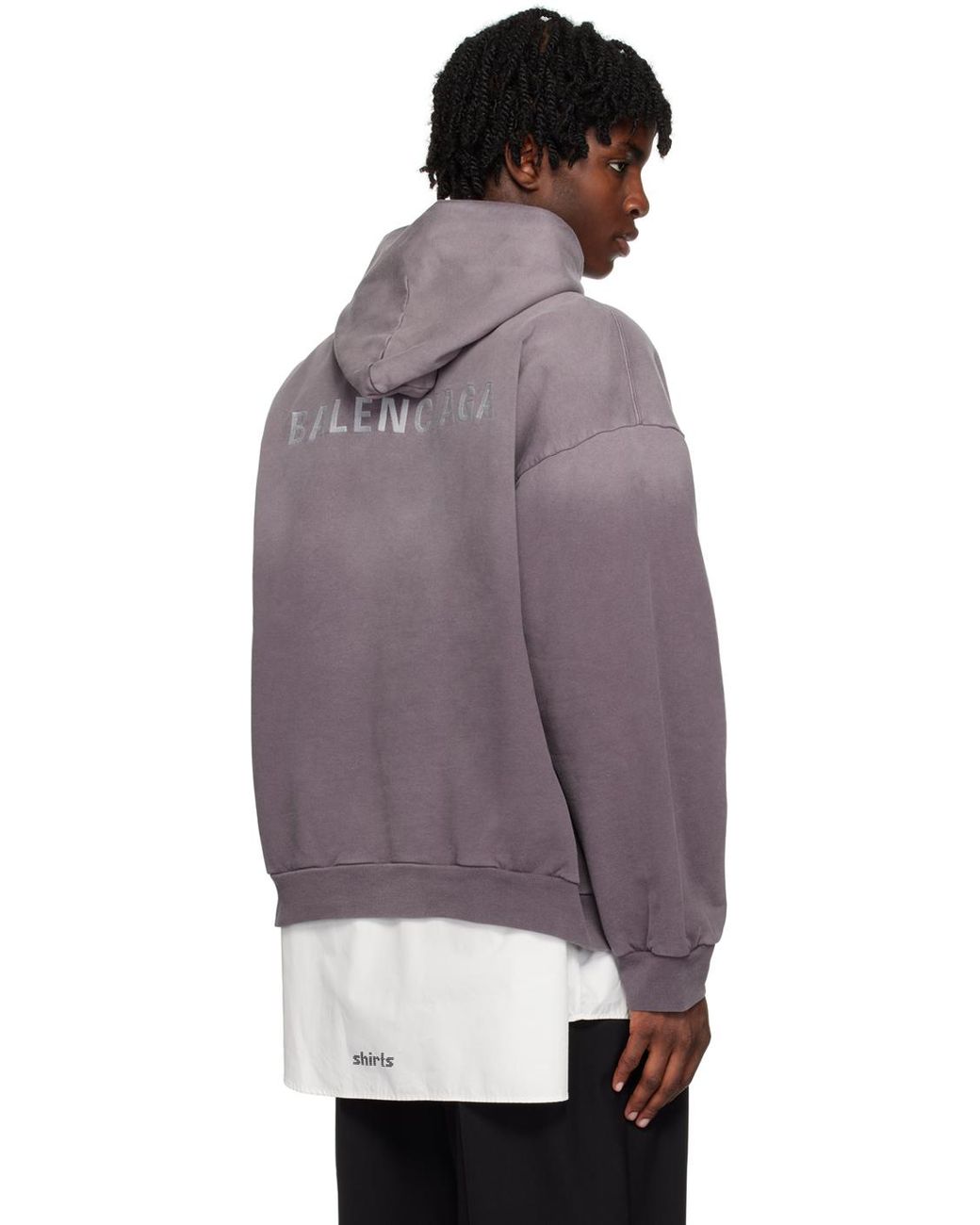 Balenciaga Purple Embroidered Hoodie for Men Lyst UK