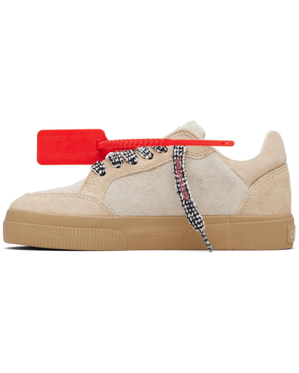 Off-White c/o Virgil Abloh White Vulcanized Low Suede Sneakers