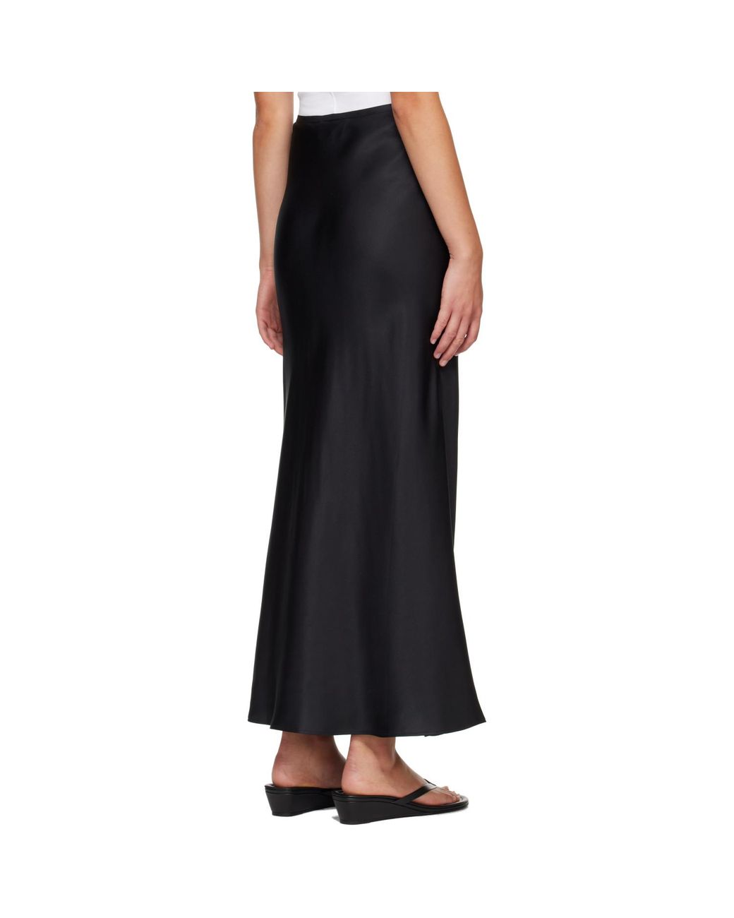 Loulou de Saison Black Eli Silk Twill Maxi Skirt