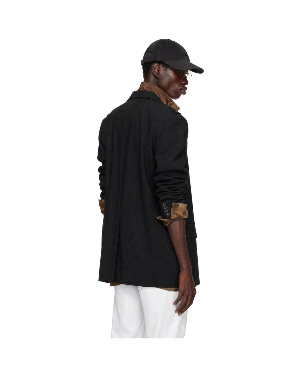 Y. Project Black Snap Panel Blazer for men
