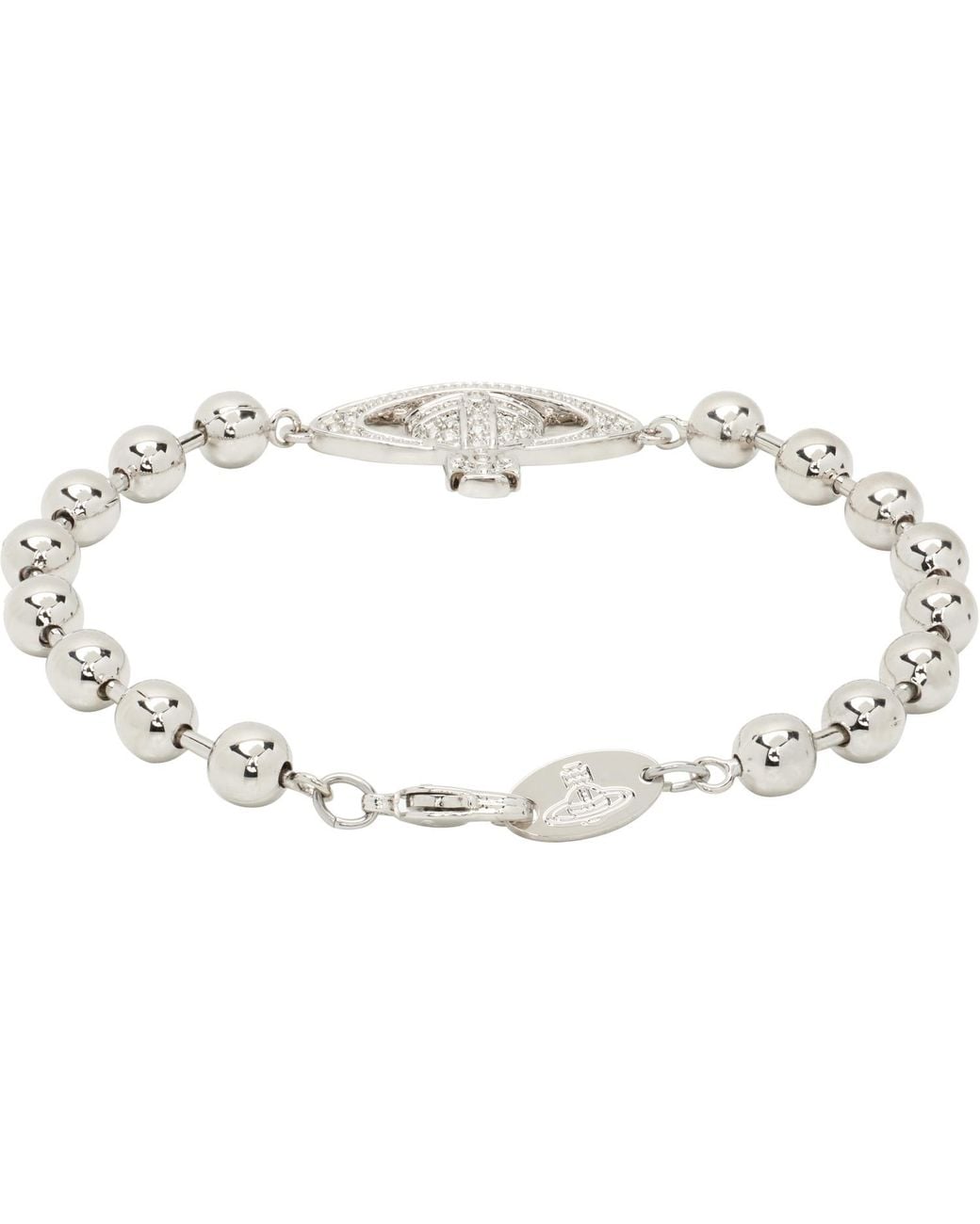 Vivienne Westwood Metallic Thames Mini Bas Relief Bracelet for men