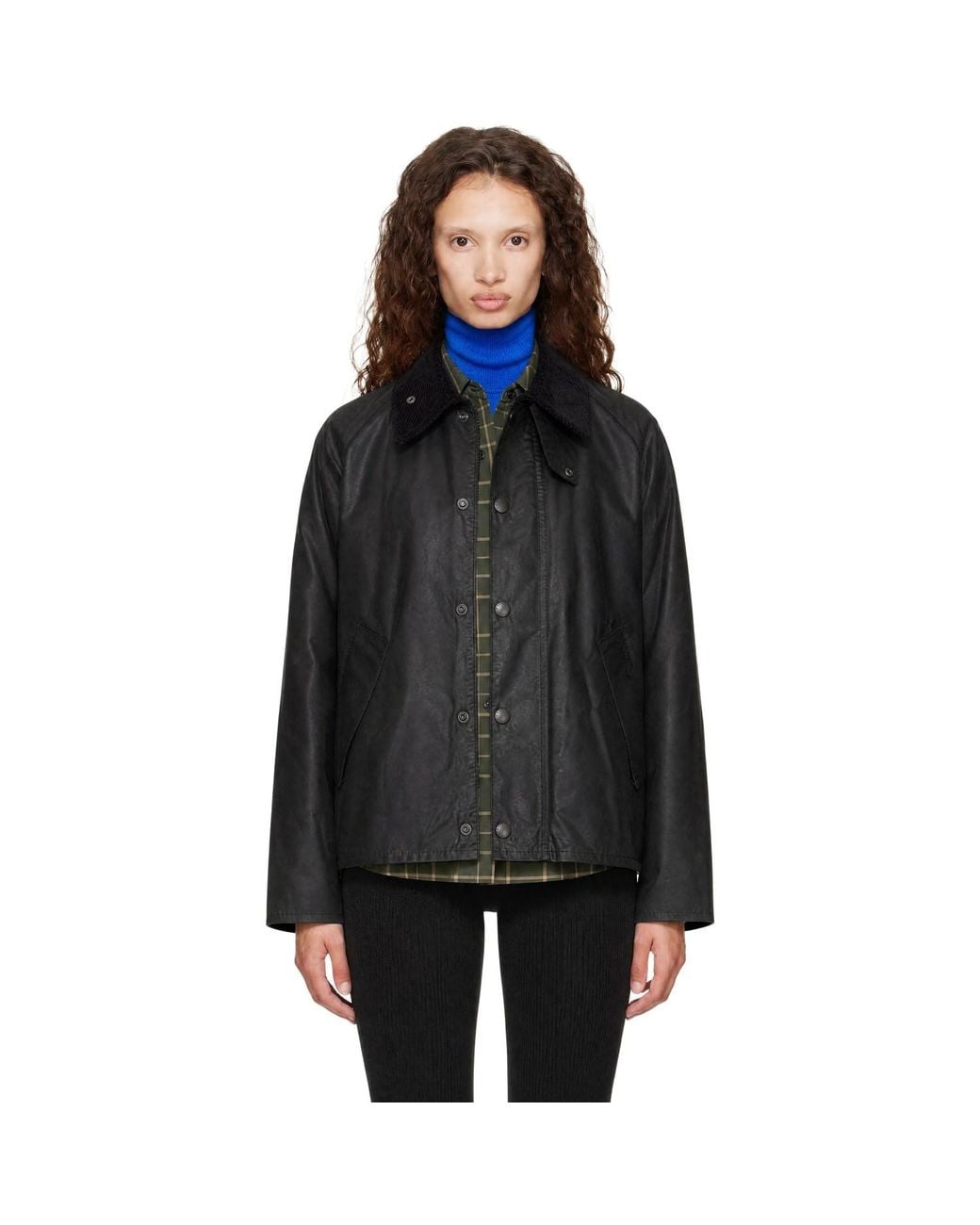 Barbour Transport Waxed Jacket in Black | Lyst