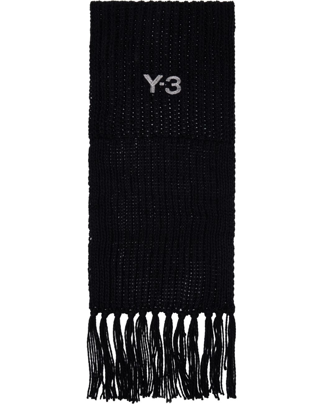 Y-3 Oversized Chunky Knit Scarf in Black for Men | Lyst