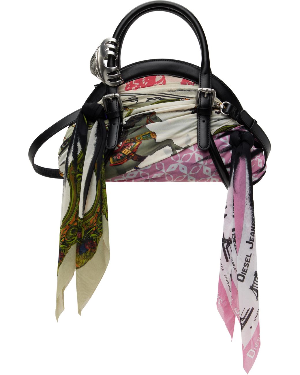 新作♪上品♪【DIESEL】 ディーゼル trash-d top handle Women's Trash-D-Bandana handbag in leather and jersey